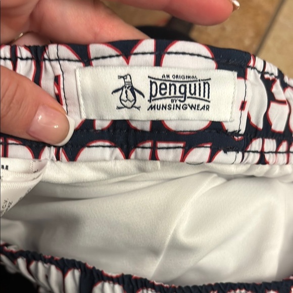 Original Penguin Black and White Athletic Shorts - Picture 2 of 3